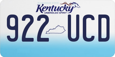 KY license plate 922UCD