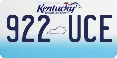 KY license plate 922UCE