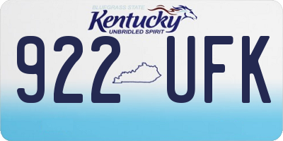 KY license plate 922UFK