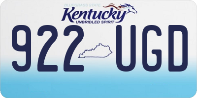KY license plate 922UGD