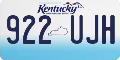KY license plate 922UJH