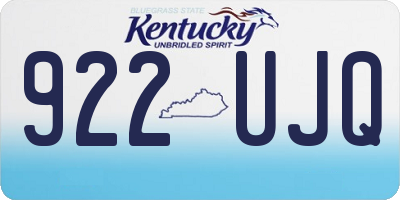 KY license plate 922UJQ
