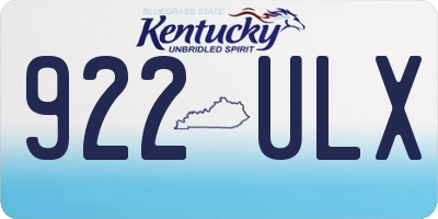 KY license plate 922ULX