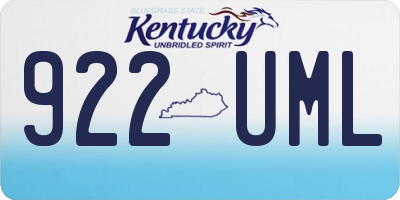 KY license plate 922UML