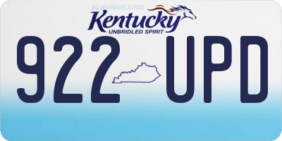 KY license plate 922UPD