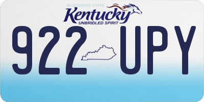 KY license plate 922UPY