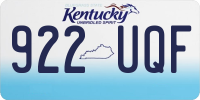 KY license plate 922UQF