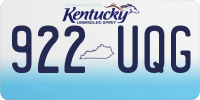 KY license plate 922UQG
