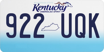 KY license plate 922UQK