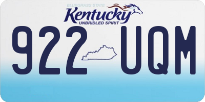 KY license plate 922UQM