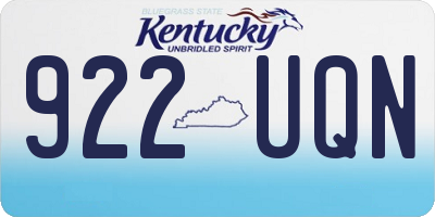 KY license plate 922UQN