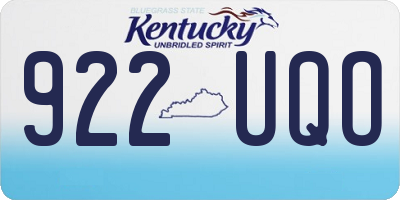 KY license plate 922UQO