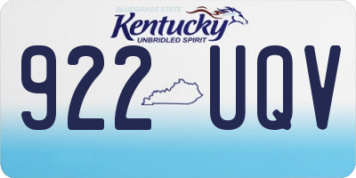 KY license plate 922UQV
