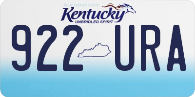 KY license plate 922URA