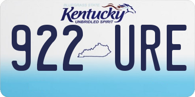 KY license plate 922URE