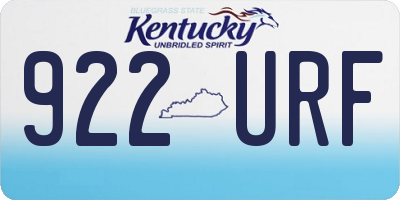 KY license plate 922URF
