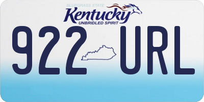 KY license plate 922URL