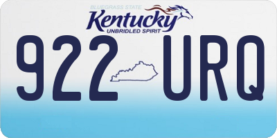 KY license plate 922URQ