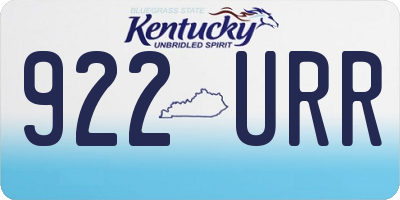 KY license plate 922URR