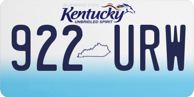 KY license plate 922URW