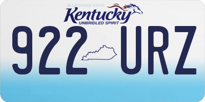 KY license plate 922URZ