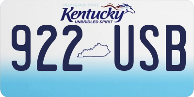 KY license plate 922USB