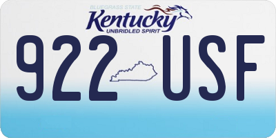 KY license plate 922USF