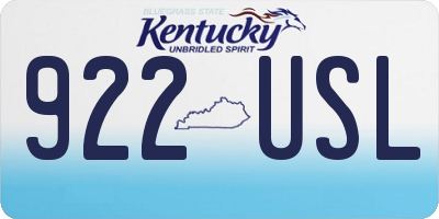 KY license plate 922USL