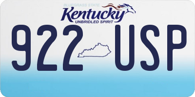 KY license plate 922USP