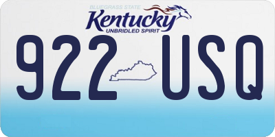 KY license plate 922USQ