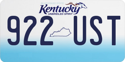 KY license plate 922UST