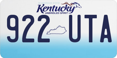 KY license plate 922UTA