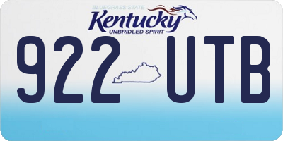 KY license plate 922UTB