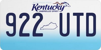 KY license plate 922UTD