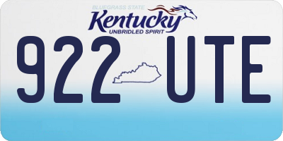 KY license plate 922UTE