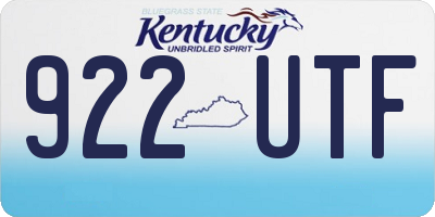 KY license plate 922UTF