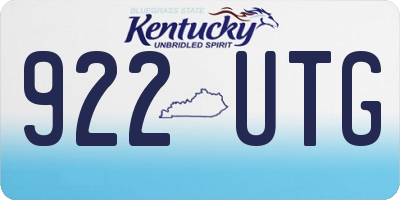 KY license plate 922UTG