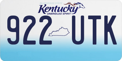 KY license plate 922UTK