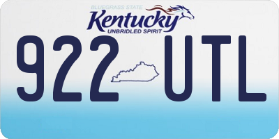 KY license plate 922UTL