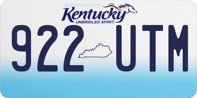 KY license plate 922UTM