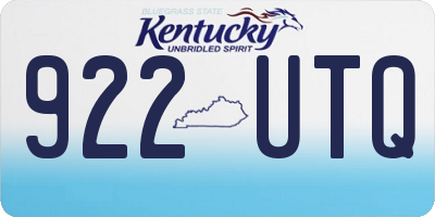 KY license plate 922UTQ