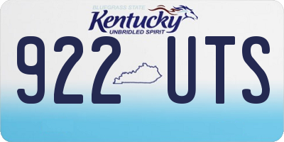 KY license plate 922UTS