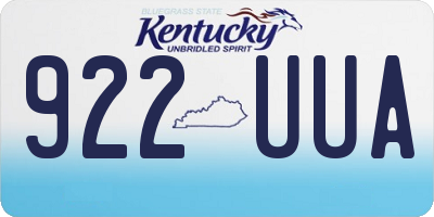 KY license plate 922UUA