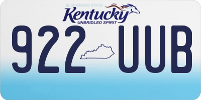 KY license plate 922UUB