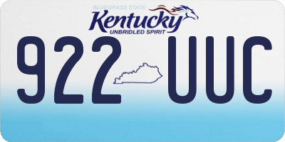 KY license plate 922UUC