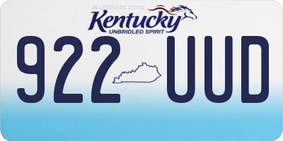 KY license plate 922UUD