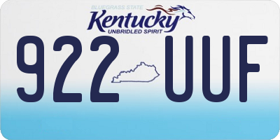 KY license plate 922UUF