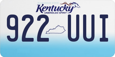 KY license plate 922UUI