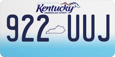 KY license plate 922UUJ