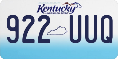 KY license plate 922UUQ
